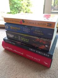 a stack of books