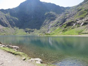 lake with mountain behind