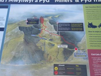 map of Yr Wyddfa and surrounding area