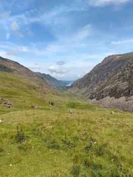 view with slopes on both sides