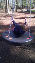 child on swing