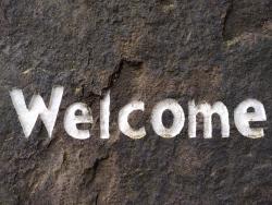 image of sign that says 'welcome'